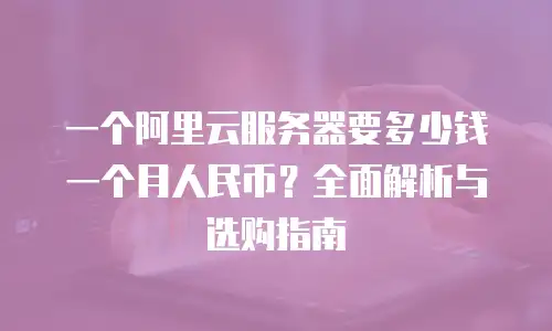 一个阿里云服务器要多少钱一个月人民币？全面解析与选购指南