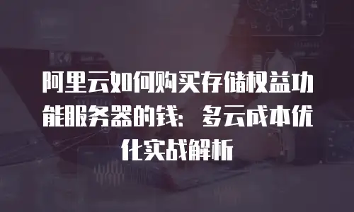 阿里云如何购买存储权益功能服务器的钱：多云成本优化实战解析