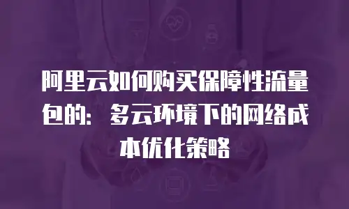 阿里云如何购买保障性流量包的：多云环境下的网络成本优化策略