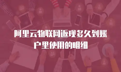 阿里云物联网返现多久到账户里使用的明细