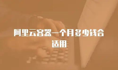 阿里云容器一个月多少钱合适用