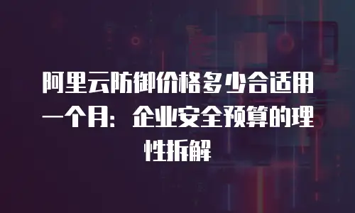 阿里云防御价格多少合适用一个月：企业安全预算的理性拆解