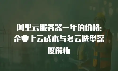 阿里云服务器一年的价格：企业上云成本与多云选型深度解析