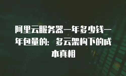 阿里云服务器一年多少钱一年包量的：多云架构下的成本真相