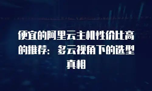 便宜的阿里云主机性价比高的推荐：多云视角下的选型真相