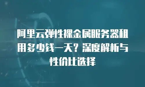 阿里云弹性裸金属服务器租用多少钱一天？深度解析与性价比选择