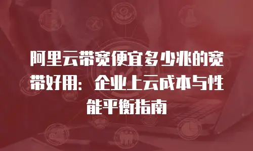 阿里云带宽便宜多少兆的宽带好用：企业上云成本与性能平衡指南