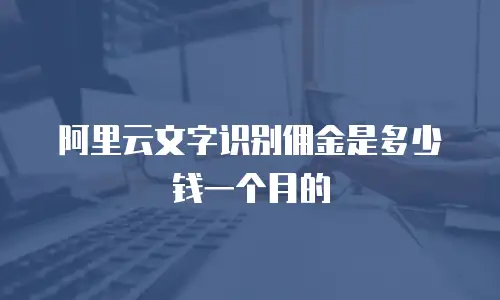 阿里云文字识别佣金是多少钱一个月的