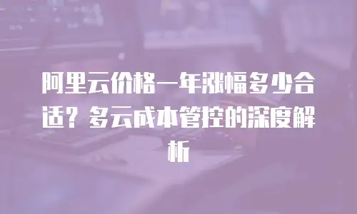 阿里云价格一年涨幅多少合适？多云成本管控的深度解析