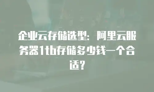 企业云存储选型：阿里云服务器1tb存储多少钱一个合适？