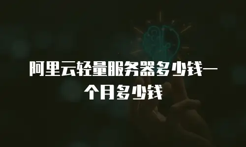 阿里云轻量服务器多少钱一个月多少钱