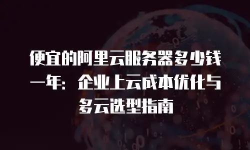 便宜的阿里云服务器多少钱一年：企业上云成本优化与多云选型指南