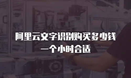 阿里云文字识别购买多少钱一个小时合适