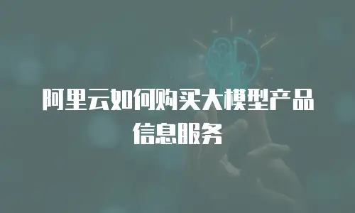 阿里云如何购买大模型产品信息服务