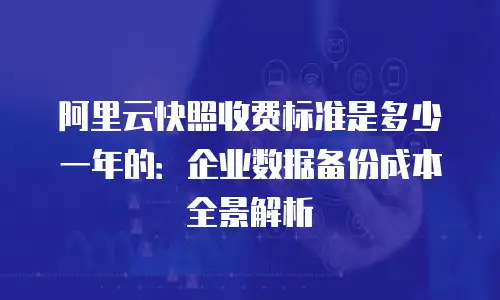 阿里云快照收费标准是多少一年的：企业数据备份成本全景解析
