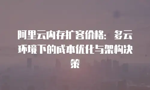 阿里云内存扩容价格：多云环境下的成本优化与架构决策
