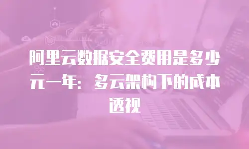 阿里云数据安全费用是多少元一年：多云架构下的成本透视