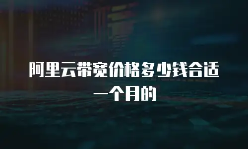 阿里云带宽价格多少钱合适一个月的
