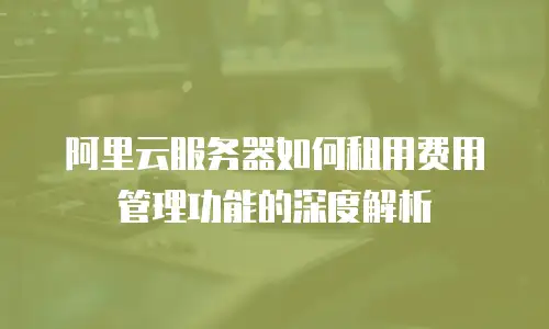 阿里云服务器如何租用费用管理功能的深度解析