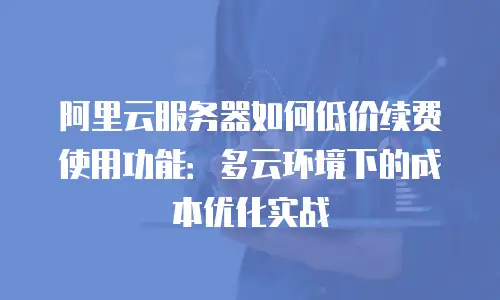 阿里云服务器如何低价续费使用功能：多云环境下的成本优化实战