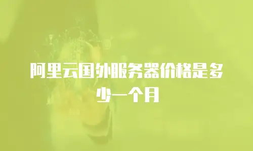 阿里云国外服务器价格是多少一个月