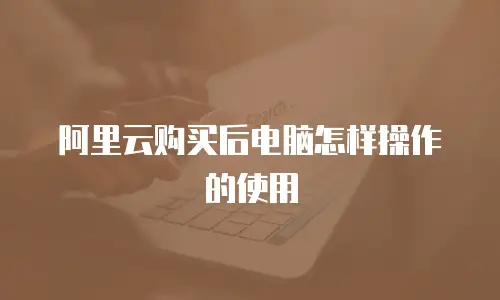 阿里云购买后电脑怎样操作的使用