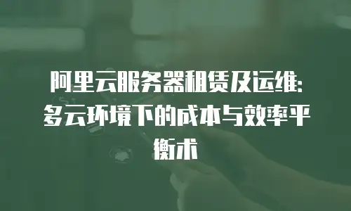 阿里云服务器租赁及运维：多云环境下的成本与效率平衡术
