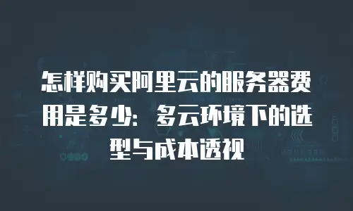怎样购买阿里云的服务器费用是多少：多云环境下的选型与成本透视