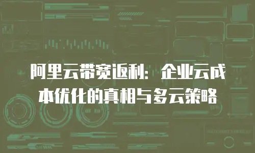 阿里云带宽返利：企业云成本优化的真相与多云策略