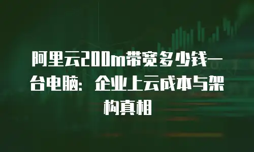 阿里云200m带宽多少钱一台电脑：企业上云成本与架构真相