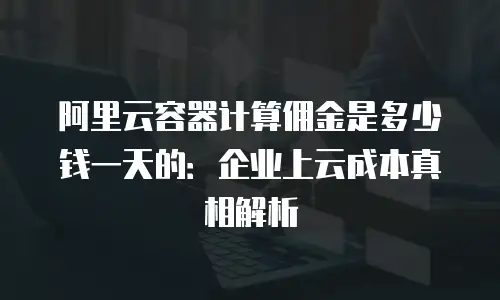 阿里云容器计算佣金是多少钱一天的：企业上云成本真相解析