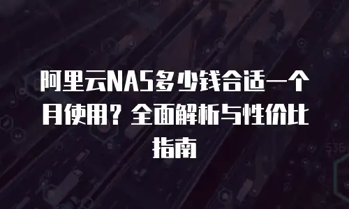 阿里云NAS多少钱合适一个月使用？全面解析与性价比指南