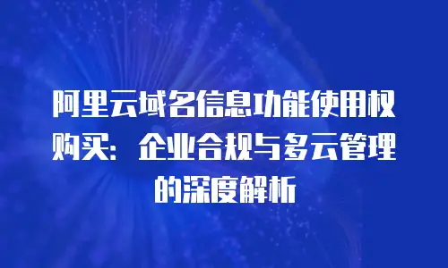 阿里云域名信息功能使用权购买：企业合规与多云管理的深度解析