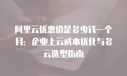阿里云优惠价是多少钱一个月：企业上云成本优化与多云选型指南
