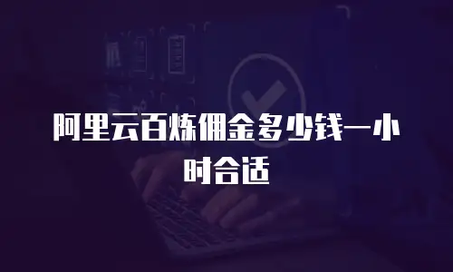 阿里云百炼佣金多少钱一小时合适