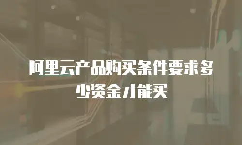 阿里云产品购买条件要求多少资金才能买