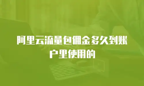 阿里云流量包佣金多久到账户里使用的