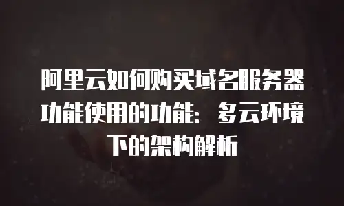 阿里云如何购买域名服务器功能使用的功能：多云环境下的架构解析