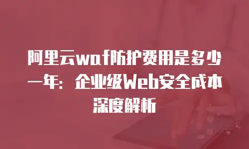 阿里云waf防护费用是多少一年：企业级Web安全成本深度解析