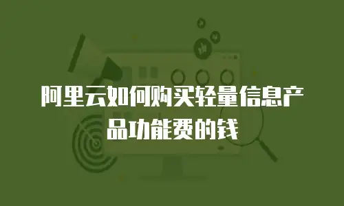 阿里云如何购买轻量信息产品功能费的钱