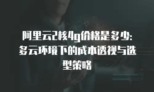 阿里云2核4g价格是多少：多云环境下的成本透视与选型策略