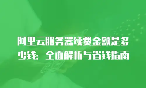 阿里云服务器续费金额是多少钱：全面解析与省钱指南