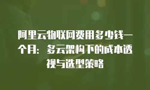 阿里云物联网费用多少钱一个月：多云架构下的成本透视与选型策略