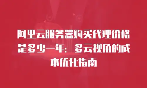 阿里云服务器购买代理价格是多少一年：多云视角的成本优化指南