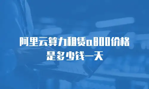 阿里云算力租赁a800价格是多少钱一天