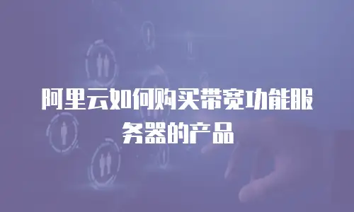 阿里云如何购买带宽功能服务器的产品