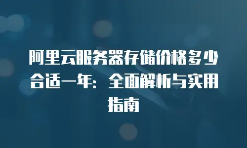 阿里云服务器存储价格多少合适一年：全面解析与实用指南