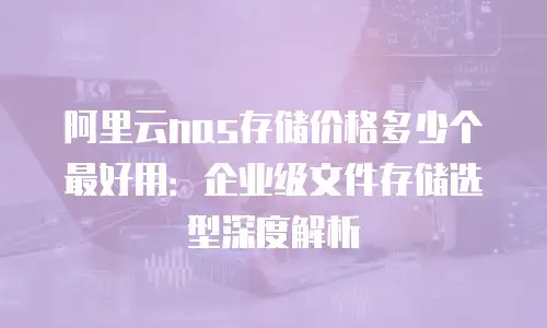 阿里云nas存储价格多少个最好用：企业级文件存储选型深度解析