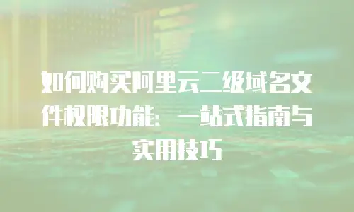 如何购买阿里云二级域名文件权限功能：一站式指南与实用技巧