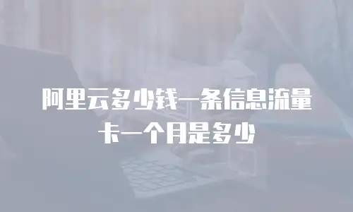 阿里云多少钱一条信息流量卡一个月是多少